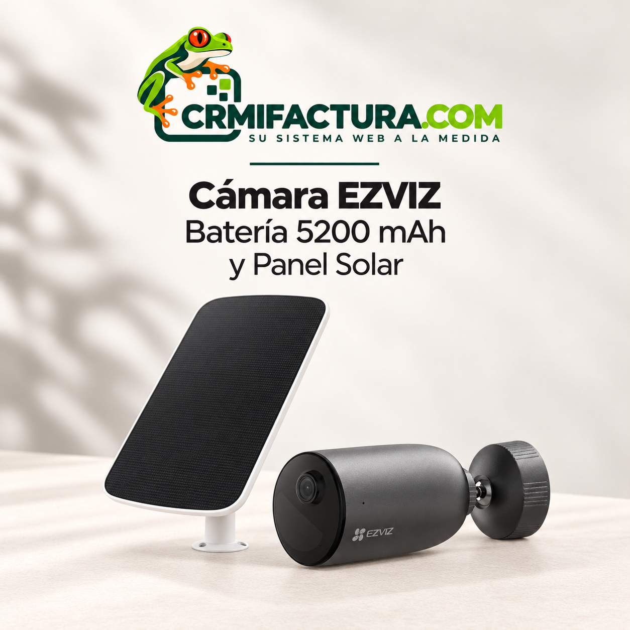 Cámara Ezviz, con Batería 5200mah y Panel Solar