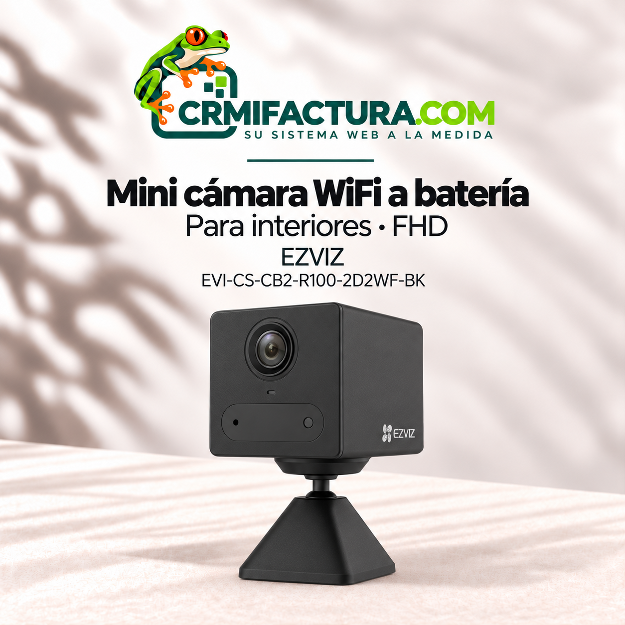 Mini cámara WIFI a batería, para interior, FHD. EzViz. EVI-CS-CB2-R100-2D2WF-BK